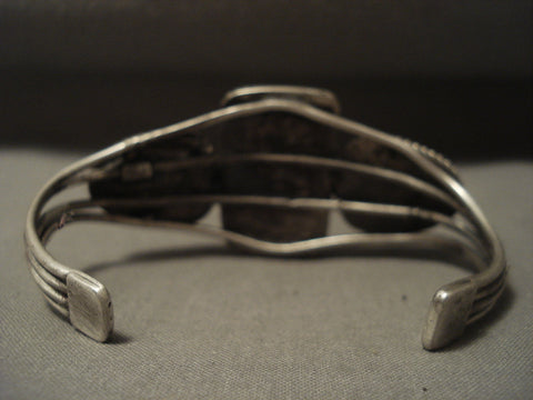 Museum Very Early Vintage Navajo Turquoise Silver Bracelet