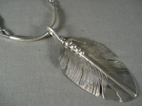 Private layaway- Important Famous Artist Navajo Silver Feather Necklace