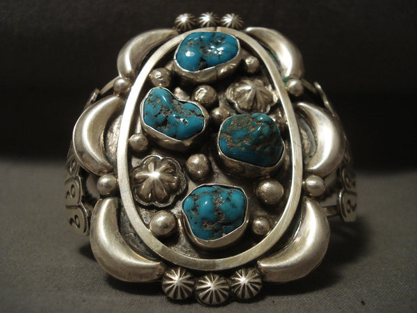 Colossal Vintage Navajo Turquoise Silver Bracelet