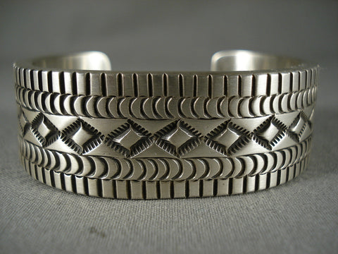 Important Navajo Matt Charley Advanced Silver Work Bracelet