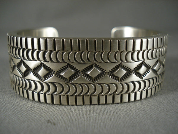 Important Navajo Matt Charley Advanced Silver Work Bracelet