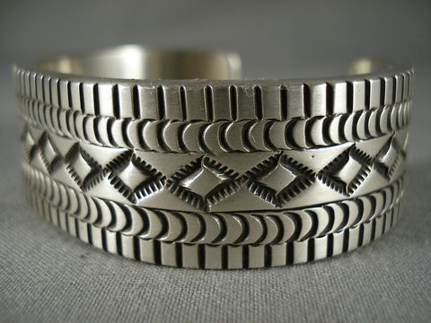 Important Navajo Matt Charley Advanced Silver Work Bracelet