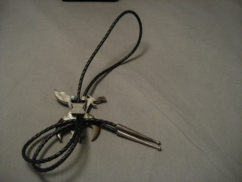 Very Unique Old Navajo Yazzie Sword Silver Bolo Tie