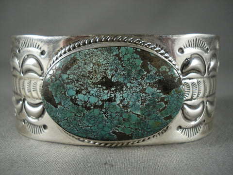 Intense Turquouse Modernistic Navajo Silver Bracelet