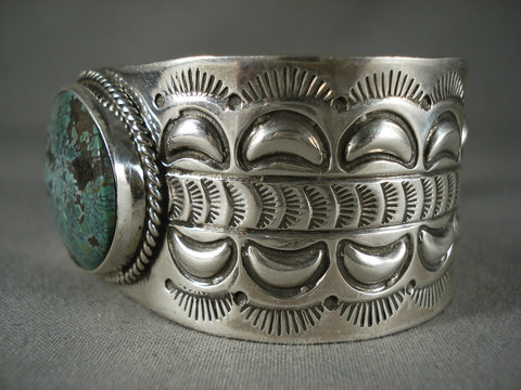 Intense Turquouse Modernistic Navajo Silver Bracelet
