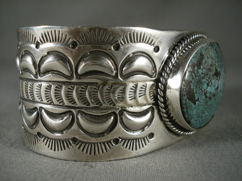 Intense Turquouse Modernistic Navajo Silver Bracelet