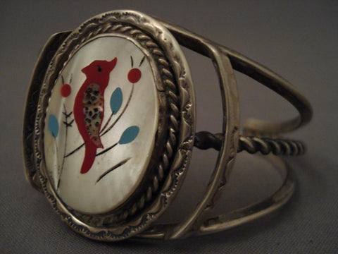 Museum Old Navajo Cardinal Silver Bracelet