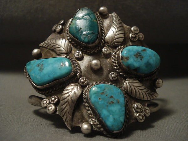 Gargantuan Vintage Navajo Turquoise Silver Bracelet