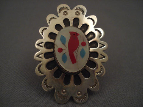 Amazing Vintage Navajo Matching Cardinal Pendant And Ring