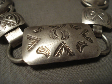 Early 1900's Vintage Navajo Hand Pounded Silver Necklace