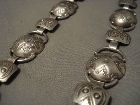 Early 1900's Vintage Navajo Hand Pounded Silver Necklace