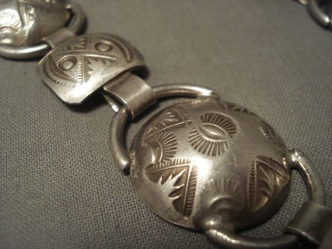 Early 1900's Vintage Navajo Hand Pounded Silver Necklace