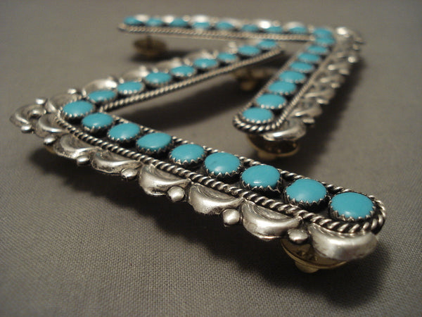 Rare Vintage Navajo 'Circular Turquoise' Collar Protectors