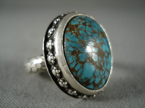 Museum Vintage Navajo Spiderweb Turquoise Silver Ring