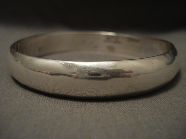Important Orville Tsinnie Solid Sterling Silver Navajo Bangle Bracelet
