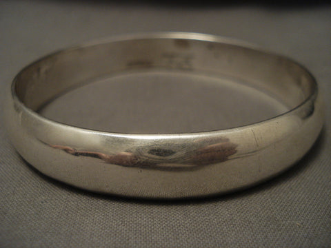 Important Orville Tsinnie Solid Sterling Silver Navajo Bangle Bracelet