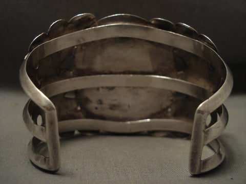 Huge Museum Quality Important 'Sacred Yei' Coral Silver Bracelet
