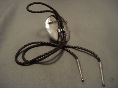 Completely Handmade Huge Cowboy Hat Vintage Navajo Silver Bolo Tie