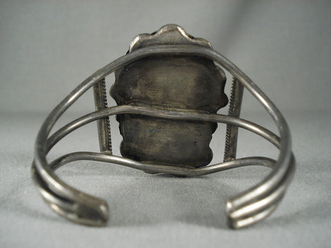 Museum Huge Vintage Navajo #8 Turquoise Silver Bracelet Old