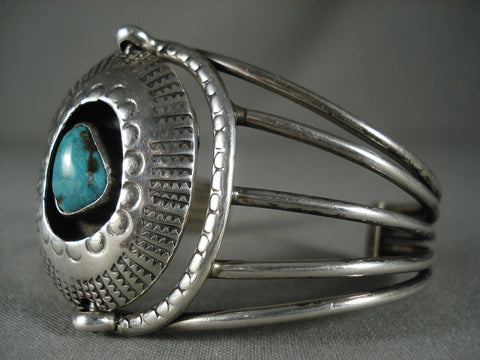 Museum Vintage Navajo 'Silver Shield' Turquoise Bracelet Old
