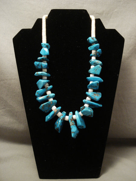 One Of The Finest Vintage Santo Domingo/ Navajo Bisbee Turquoise Necklace