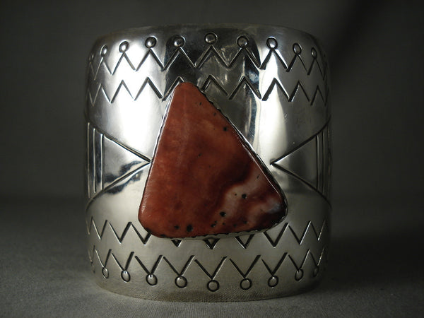 Absolutely Incredible Modernistic Navajo 'Triangular Spiny Oyster' Bracelet