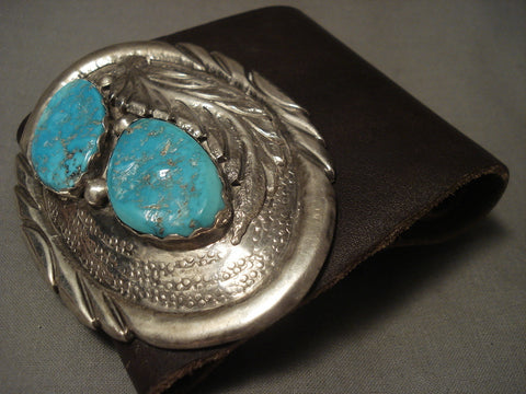 Colossal Super Huge Vintage Navajo 112 Gram Turquoise Silver Ketoh Bracelet