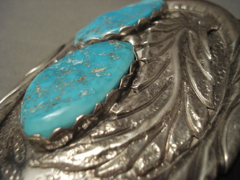 Colossal Super Huge Vintage Navajo 112 Gram Turquoise Silver Ketoh Bracelet