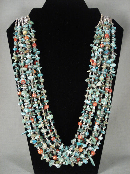 310 Grams Natural Green Turquoise Coral Necklace