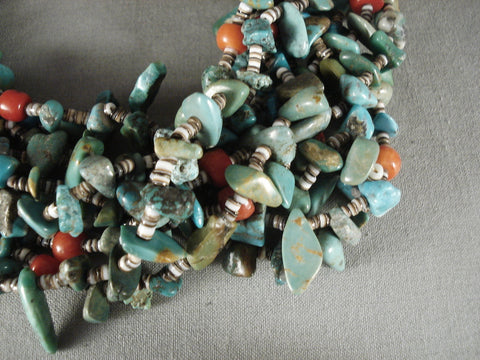 310 Grams Natural Green Turquoise Coral Necklace