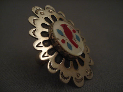 Amazing Vintage Navajo Matching Cardinal Pendant And Ring