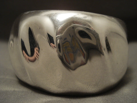 Important Expert Technique Huge Navajo Orville Tsinnie 'Dimple' Bracelet