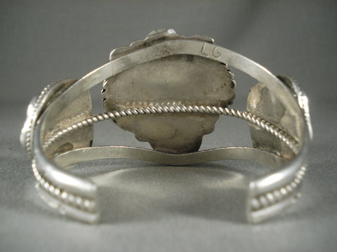 Museum Vintage Santo Domingo Turquoise Silver Leaves Bracelet Old