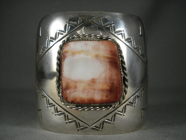 Absolutely Stunning Modernistic Navajo Silver Shell Bracelet