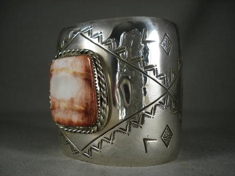 Absolutely Stunning Modernistic Navajo Silver Shell Bracelet