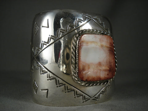 Absolutely Stunning Modernistic Navajo Silver Shell Bracelet