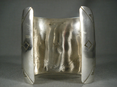 Absolutely Stunning Modernistic Navajo Silver Shell Bracelet