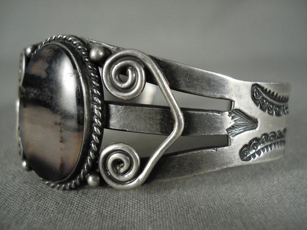 Early 1900's Vintage Navajo Silver Wood Bracelet