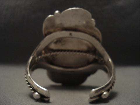 One Of The Largest Old Navajo Blue Diamond Turquoise Silver Bracelet