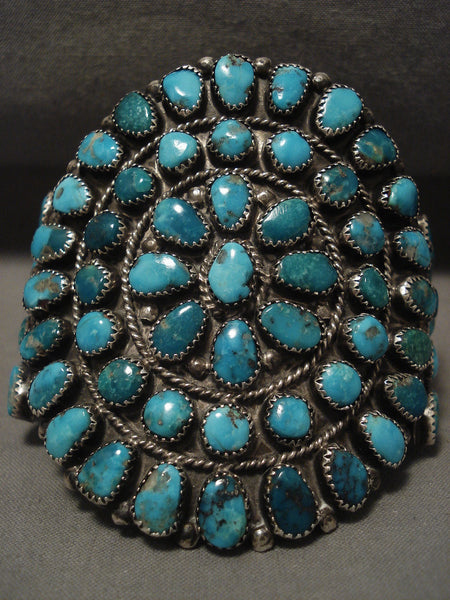 Gargantuan Vintage Navajo Turquoise Silver Bracelet