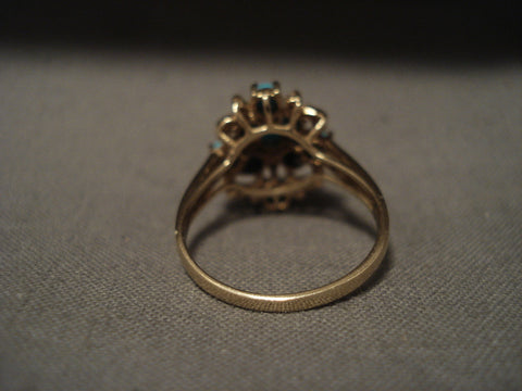 Cute Cute Vintage 14k Gold Turquoise Snake Eye Ring