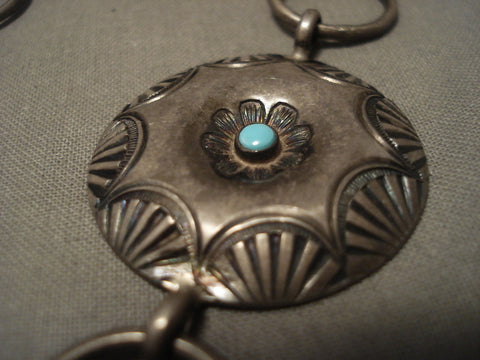 Huge Earlier 1900's Vintage Navajo Turquoise Silver Necklace