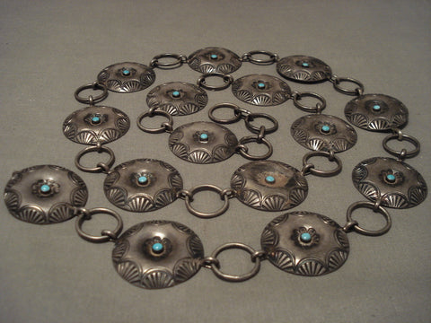 Huge Earlier 1900's Vintage Navajo Turquoise Silver Necklace