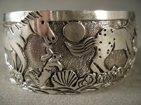 Galloping Horse extra Detail Silver Navajo Bracelet