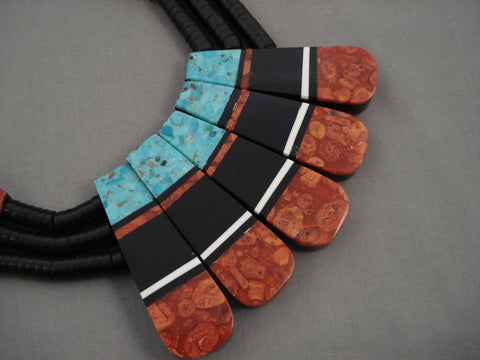 Huge Huge Huge Vintage Santo Domingo Turquoise Spiny Oyster Necklace