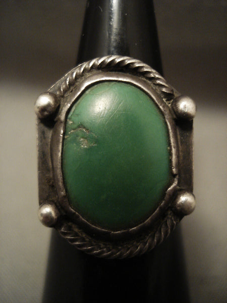 Early 1900's Vintage Navajo Cerrillos Turquoise Silver Ring