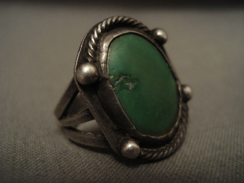 Early 1900's Vintage Navajo Cerrillos Turquoise Silver Ring