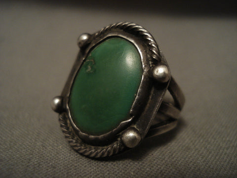 Early 1900's Vintage Navajo Cerrillos Turquoise Silver Ring