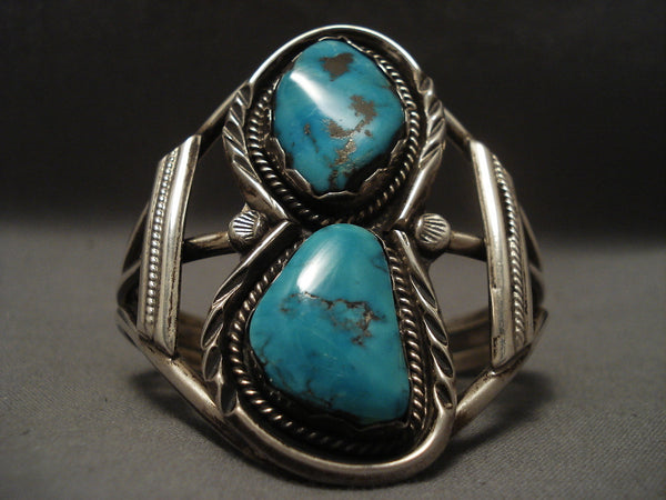 Rare Old Navajo Robin's Egg Turquoise Silver Bracelet