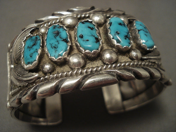 Museum Vintage Navajo Huge Turquoise Silver Bracelet Old